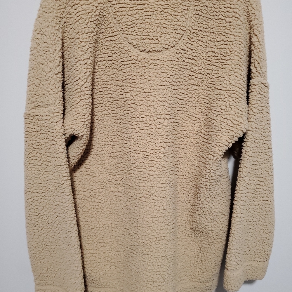 Aerie Oversized Sherpa Style Quarter Button Pullover - Picture 4 of 7